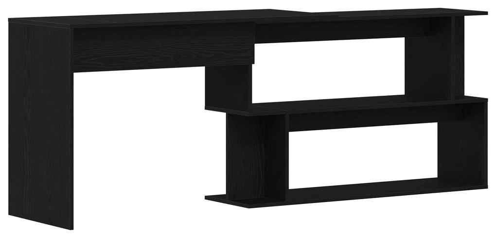 vidaXL Γραφείο Μαύρο Δρυς 200x50x76 εκ από Επεξεργασμένο Ξύλο