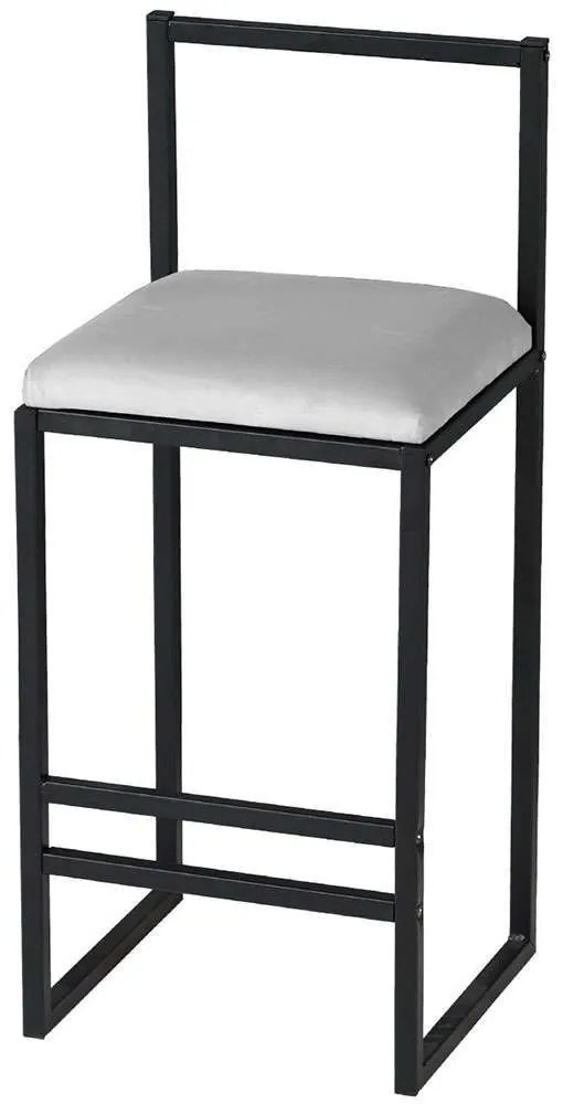 Σκαμπό Μπαρ Nordic 118BRN1171 35x35x80cm Cream-Black Μέταλλο