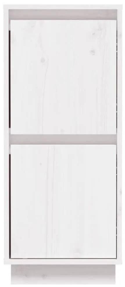 Ντουλάπι Λευκό 31,5 x 34 x 75 εκ. από Μασίφ Ξύλο Πεύκου - Λευκό