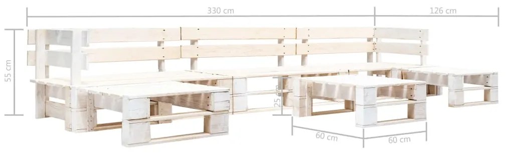 ΣΑΛΟΝΙ ΚΗΠΟΥ ΑΠΟ ΠΑΛΕΤΕΣ 6 ΤΕΜΑΧΙΩΝ ΛΕΥΚΟ ΞΥΛΙΝΟ 277399