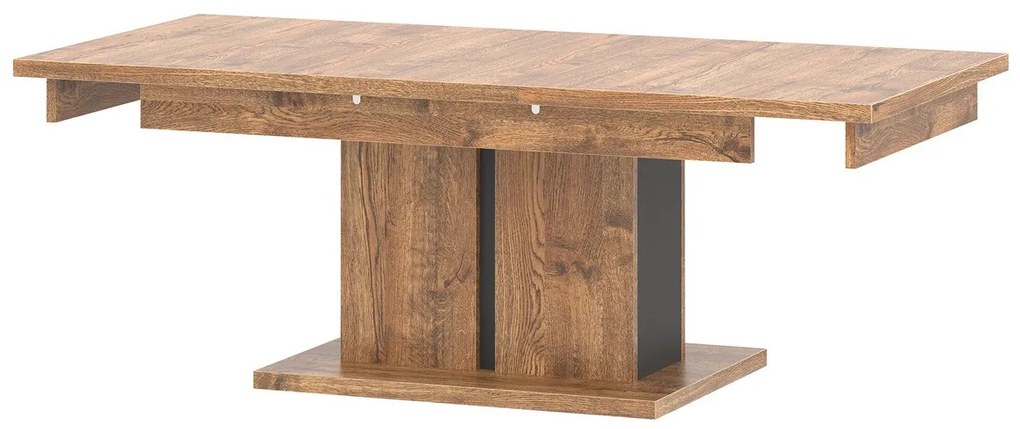Πολυμορφικό τραπέζι σαλονιού Orlando T109, Μαύρο, April δρυς, 52x67x114cm, Ινοσανίδες μέσης πυκνότητας, Γωνιακό | Epipla1.gr