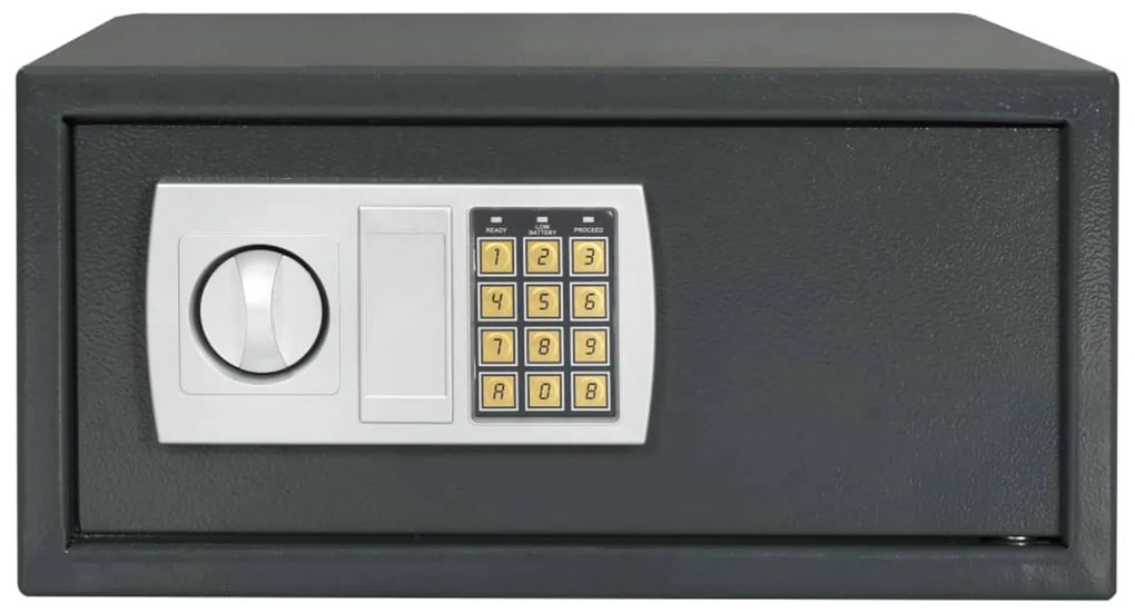 vidaXL Ηλεκτρονικός Ψηφιακός Σαφής Σκούρο Γκρι 42x37x20 εκ Ατσάλι