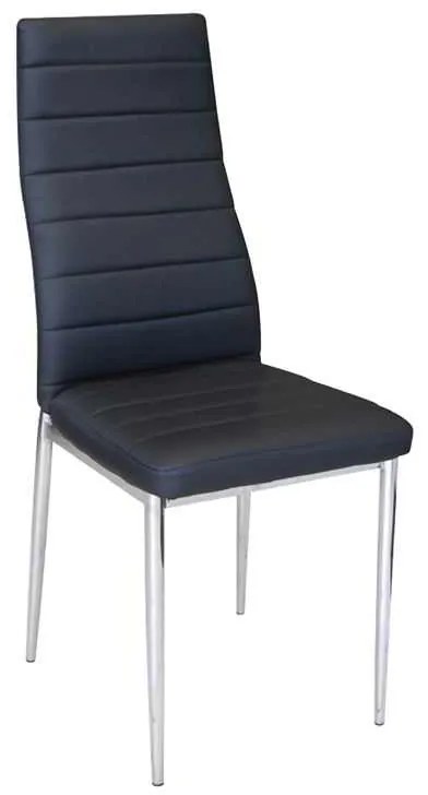 Καρέκλα Jetta-I Χρώμιο/PVC Μαύρο Συσκ.6τμχ 40x50x95cm
