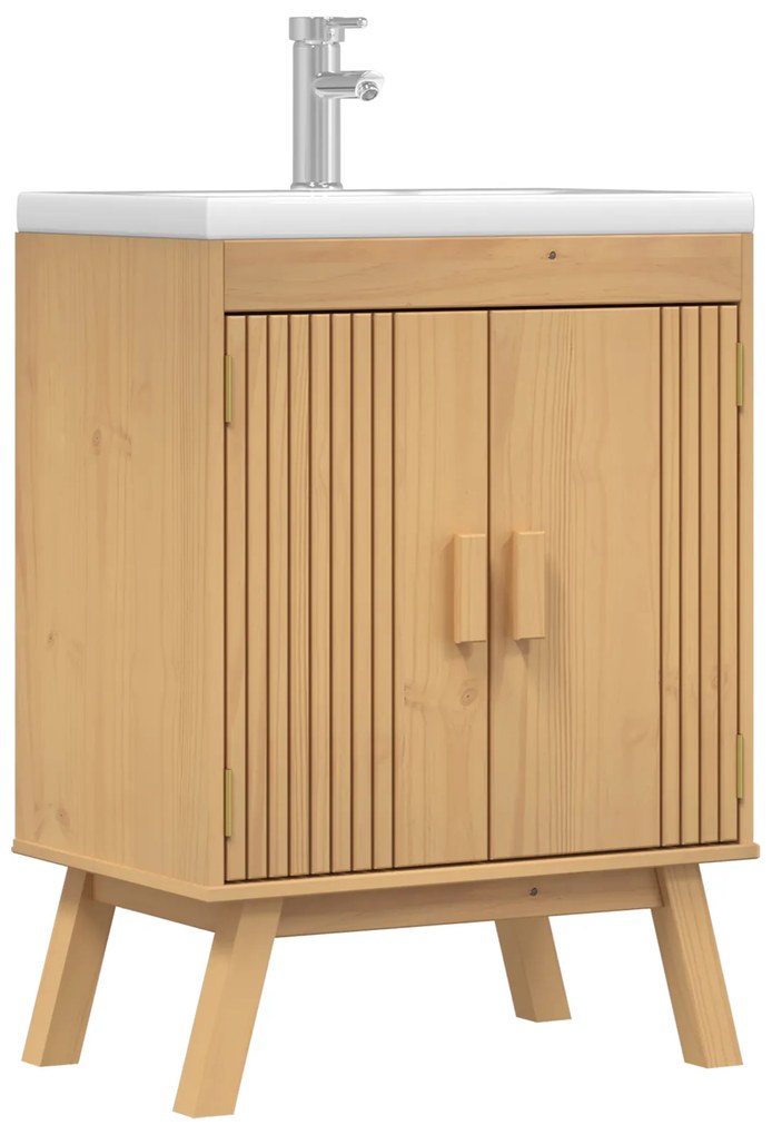 vidaXL Ντουλάπι βάσης 114x43x73,5 εκ Μασίφ ξύλο πεύκου