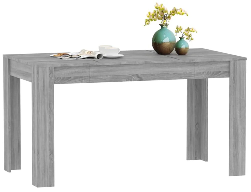 vidaXL Τραπεζαρία Γκρι Sonoma 140 x 74,5 x 76 εκ. Επεξεργασμένο Ξύλο