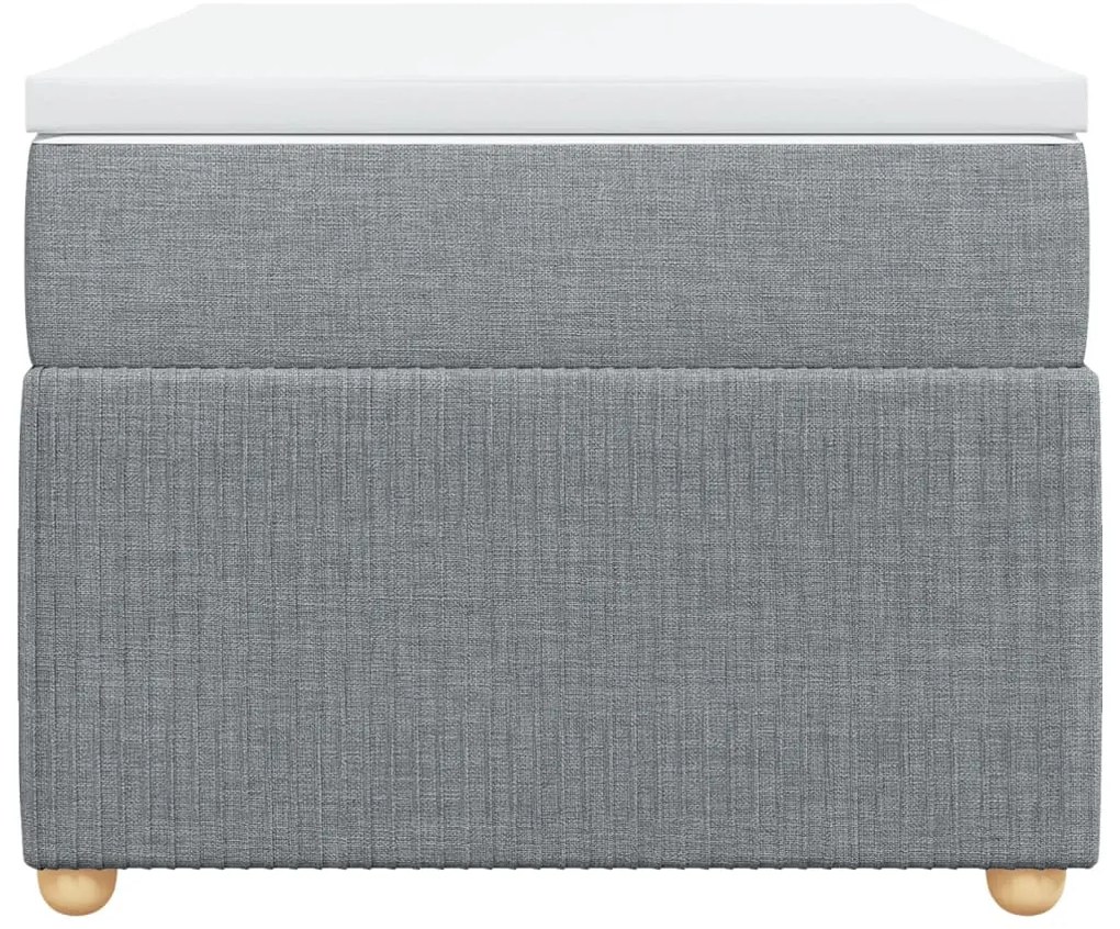 vidaXL Κρεβάτι Boxspring με Στρώμα Ανοιχτό Γκρι 80x200 εκ. Υφασμάτινο