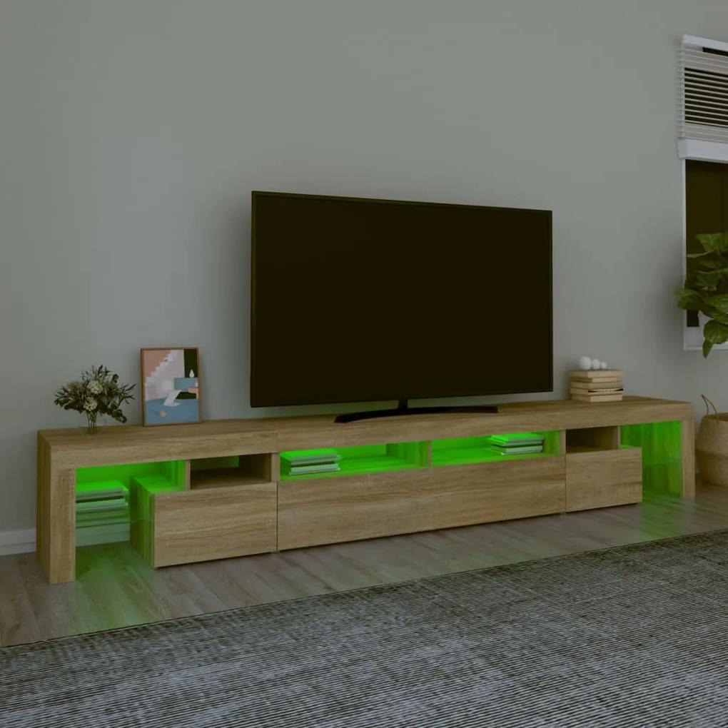 vidaXL Έπιπλο Τηλεόρασης με LED Sonoma Δρυς 260x36,5x40 εκ.