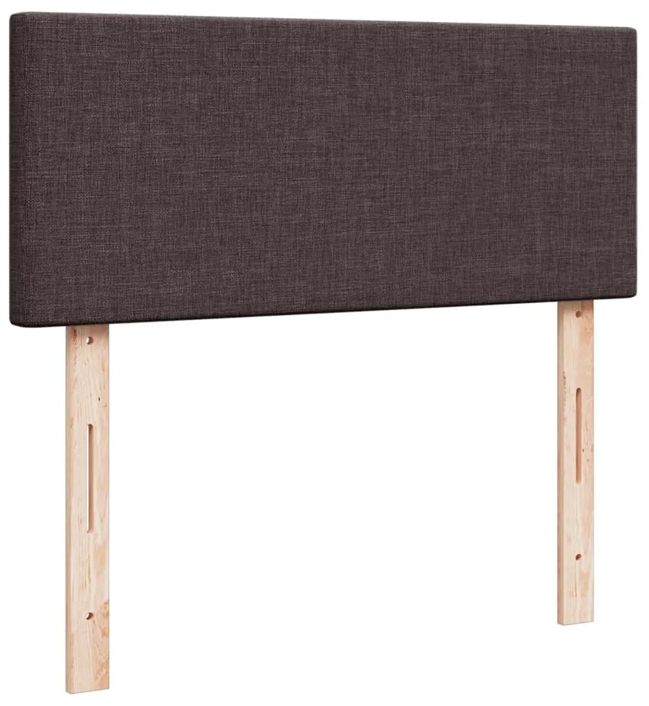 vidaXL Κρεβάτι Boxspring με Στρώμα Σκούρο Καφέ 120x200 εκ. Υφασμάτινο