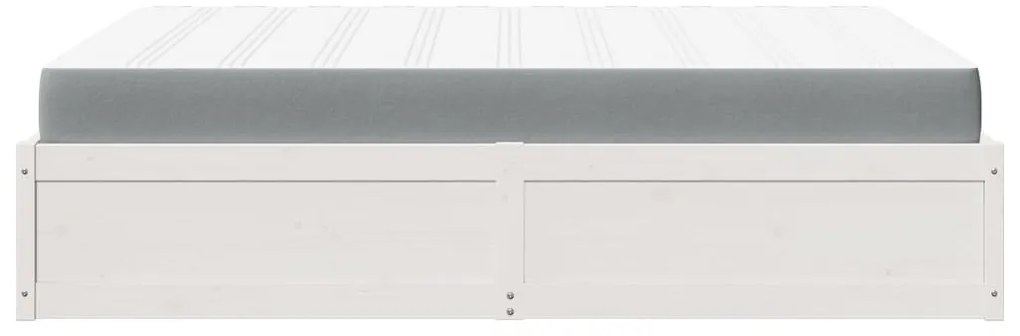 vidaXL Κρεβάτι με Στρώμα Λευκό 160x200 εκ Μασίφ Ξύλο Πεύκου
