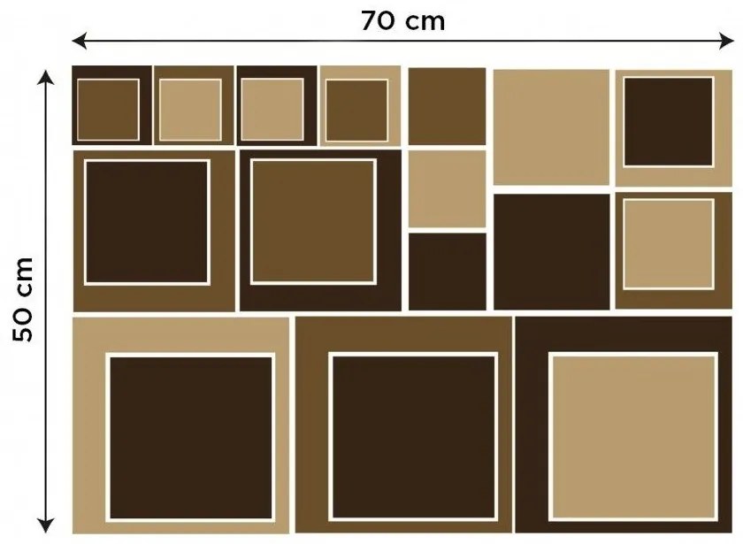 Διακοσμητικά αυτοκόλλητα τοίχου καφέ τετράγωνα