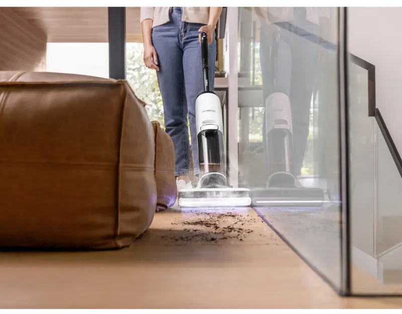 Κάθετη ηλεκτρική σκούπα Tineco Floor One S7 Steam Plus 4B1, 240W, Στεγνό/Υγρό, 0,7 l βρώμικο/0,8 l καθαρό, οθόνη LED και φωτισμός, Ατμός + στέγνωμα, Λευκό/μαύρο