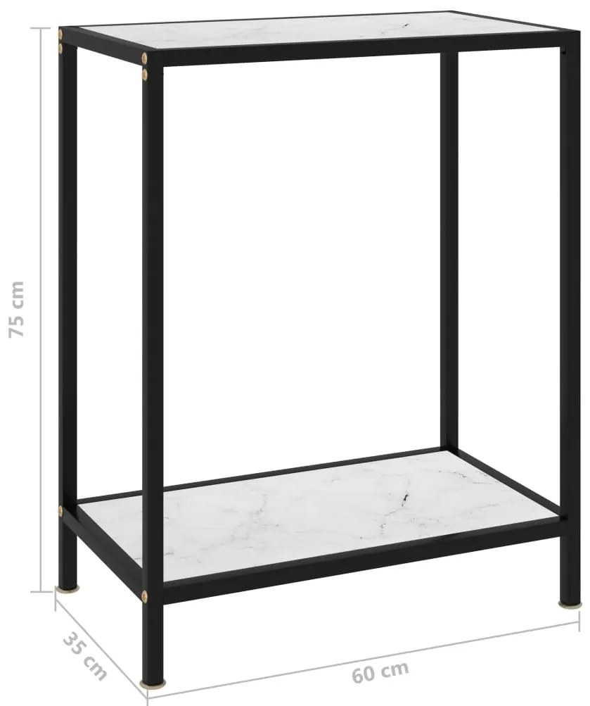 vidaXL Τραπέζι Κονσόλα Λευκό 60 x 35 x 75 εκ. από Ψημένο Γυαλί