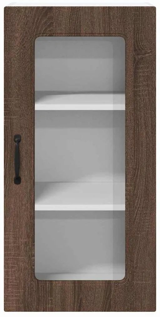 vidaXL Κρεμαστό ντουλάπι κουζίνας 2 pcs Καφέ δρυς 40 x 31 x 80 εκ.