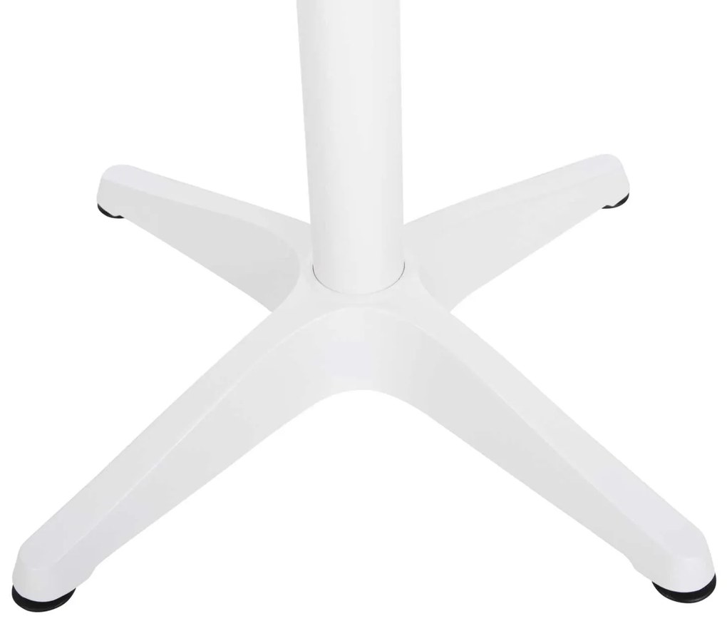ΤΡΑΠΕΖΙ ΑΛΟΥΜΙΝΙΟΥ ΣΤΡΟΓΓΥΛΟ ALEXA HM6086.02 ΛΕΥΚΟ-POLYWOOD TOP ΦΥΣΙΚΟ Φ60x73Υεκ.