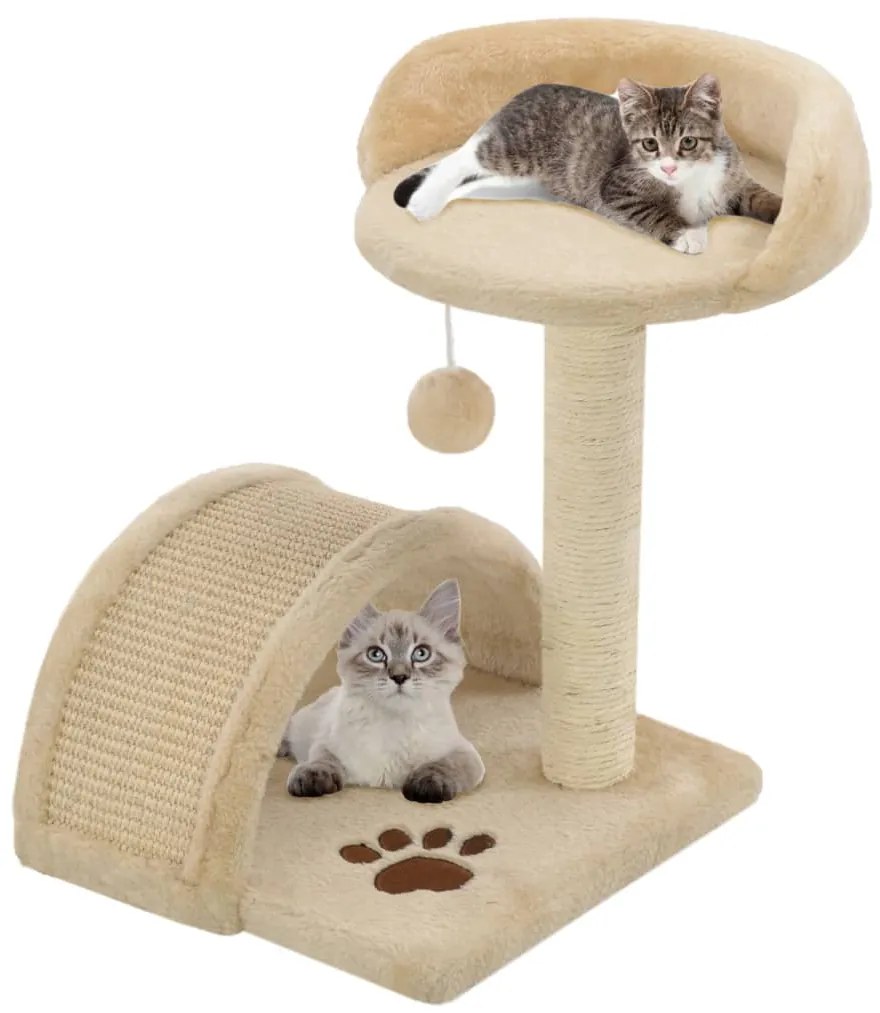 vidaXL Γατόδεντρο Μπεζ και Καφέ 40 εκ. με Στύλο Ξυσίματος από Σιζάλ