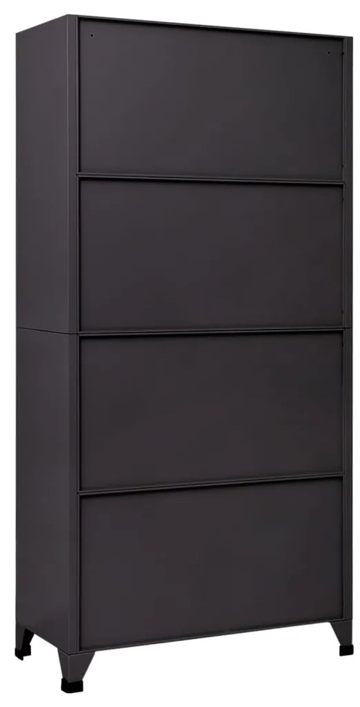 vidaXL Φοριαμός Ανθρακί και Λευκός 90 x 45 x 180 εκ. Ατσάλινος