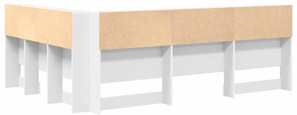 vidaXL Κεφαλάρι Αποθήκης με ράφι Λευκό 150 cm Επεξεργασμένο ξύλο