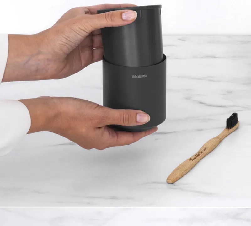 Brabantia MindSet υποδοχή οδοντόβουρτσας 1005684, Εύκολος καθαρισμός, Μεγάλο άνοιγμα, Ορυκτή επίστρωση, Σκούρο γκρι
