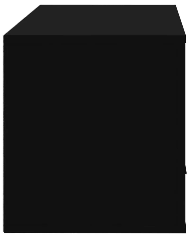 Παπουτσοθήκη Επιτοίχια Μαύρη 70x35x38 εκ. Επεξεργασμένο Ξύλο - Μαύρο