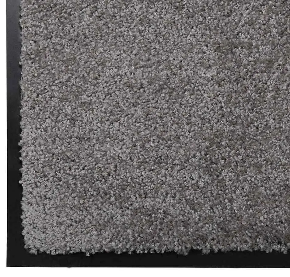 vidaXL Χαλάκι Εξώπορτας Ανοιχτό γκρι 60 x 40 x 1.2 εκ. Ύφασμα τέντι