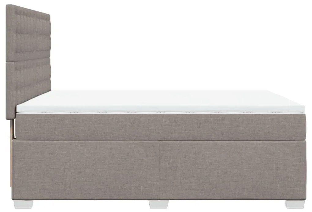 Κρεβάτι Boxspring με Στρώμα Taupe 160x200 εκ. Υφασμάτινο - Μπεζ-Γκρι