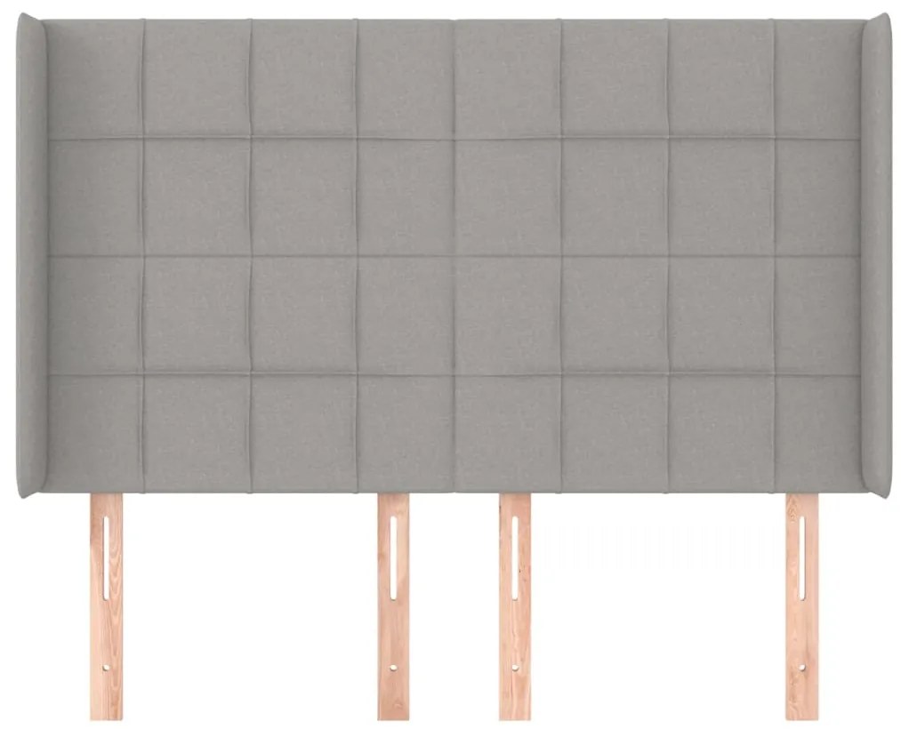 vidaXL Κεφαλάρι με Πτερύγια Ανοιχτό Γκρι 147x16x118/128 εκ. Υφασμάτινο