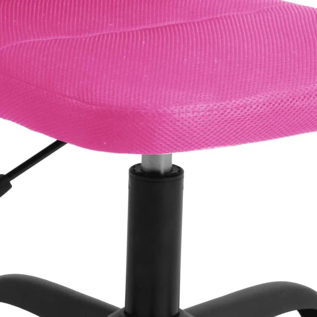 Καρέκλα Γραφείου Ρυθμιζόμενο Ύψος Ροζ από Διχτυωτό Ύφασμα - Ροζ