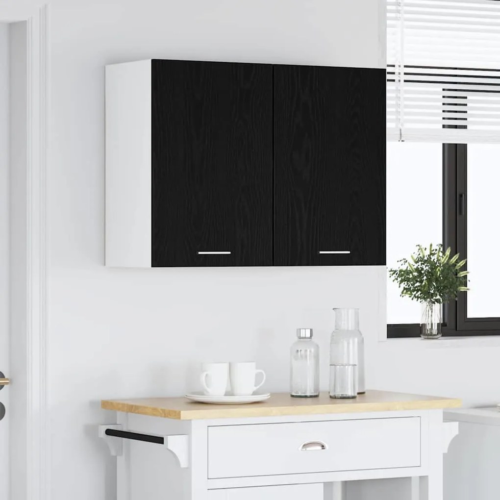 vidaXL Κρεμαστό ντουλάπι Μαύρη δρυς 80 x 31 x 60 εκ Επεξεργασμένο ξύλο