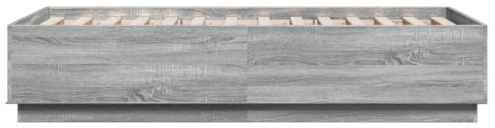 vidaXL Πλαίσιο Κρεβατιού με LED Γκρι Sonoma 90 x 190 εκ. Επεξεργ. Ξύλο