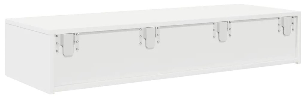 vidaXL Ράφι τοίχου με συρτάρια Λευκό 100x36x19 cm Κατασκευασμένο ξύλο