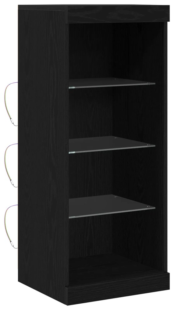 vidaXL Μπουφές με LED Φώτα Μαύρη Δρυς 41x37x100 εκ
