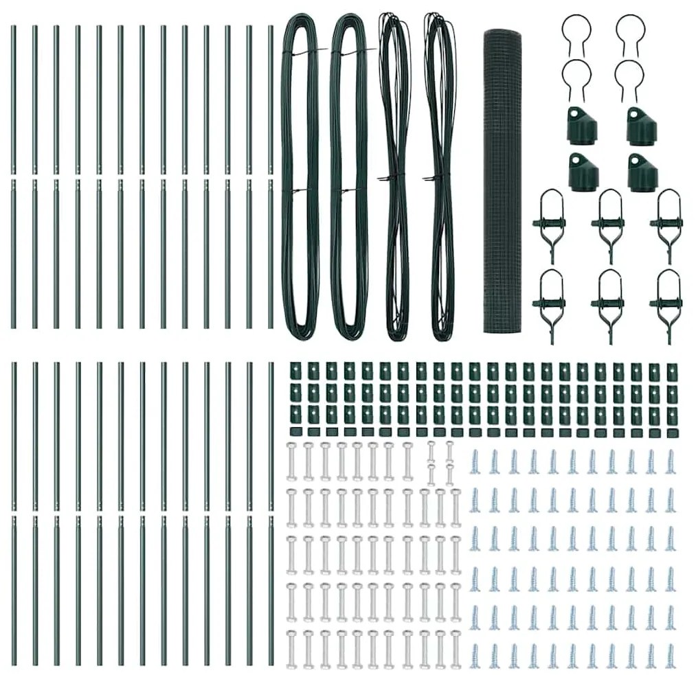 vidaXL Στύλος Περιφράξεων Πράσινο 50 x 1,2 μ (25 x 25 χιλιοστά πλέγμα)