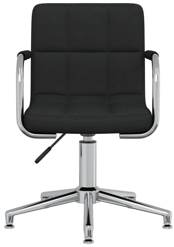 vidaXL Καρέκλα Τραπεζαρίας Περιστρεφόμενη Μαύρη Υφασμάτινη