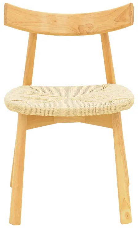Καρέκλα Clareta pakoworld rubberwood-σχοινί σε φυσική απόχρωση 53x55x79εκ