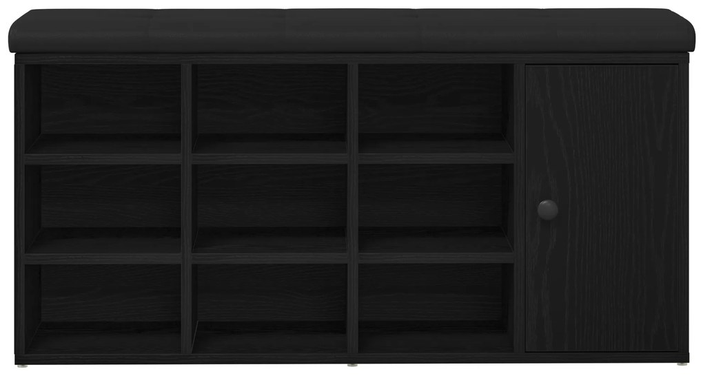 vidaXL Παγκάκι Αποθήκευσης Μαύρο Δρυς 100x30x48 εκ. Κατασκευασμένο ξύλο