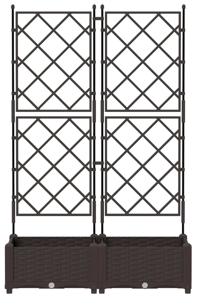 vidaXL Φυτευτής Κήπου με Πέταλο 2 τμχ Καφέ 80x40x125.5 εκ