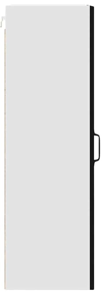 vidaXL Κρεμαστό ντουλάπι κουζίνας με ράφι Μαύρο 40 x 31 x 100 εκ.