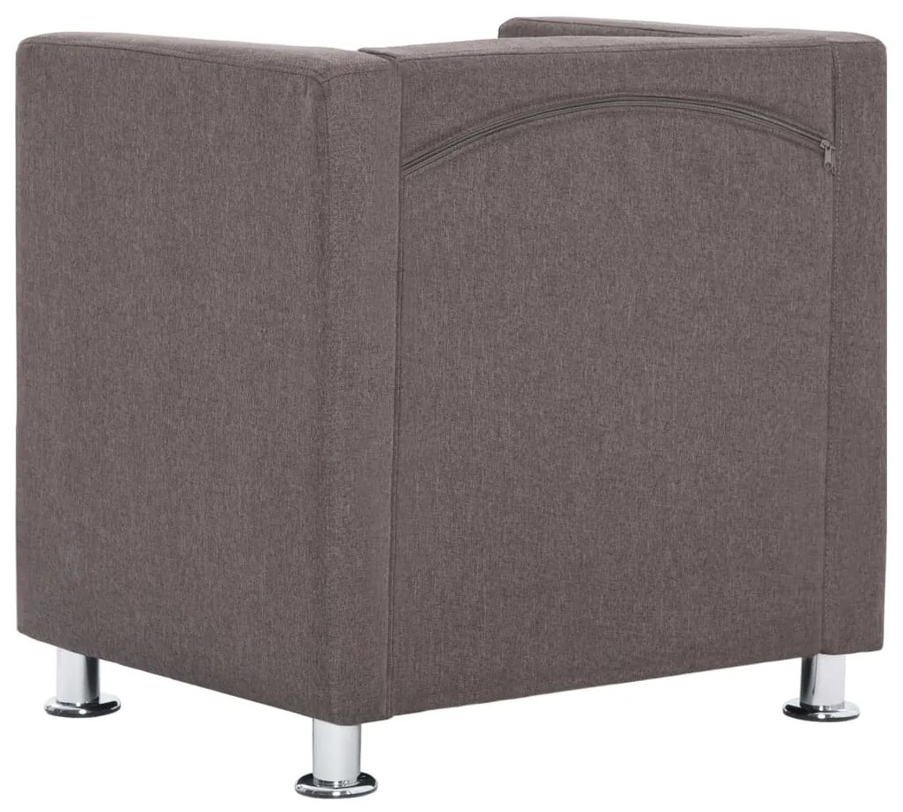 vidaXL Πολυθρόνα Cube Χρώμα Taupe Υφασμάτινη