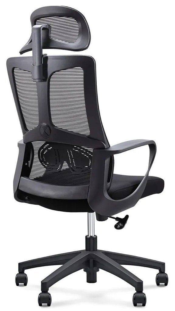 BF8600 Πολυθρόνα Γραφείου Διευθυντή, Mesh Μαύρο, Ύφασμα Μαύρο 62x68x114/124cm