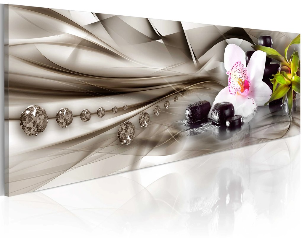 Πίνακας - Zen composition: orchid, bamboo and stones - 120x40