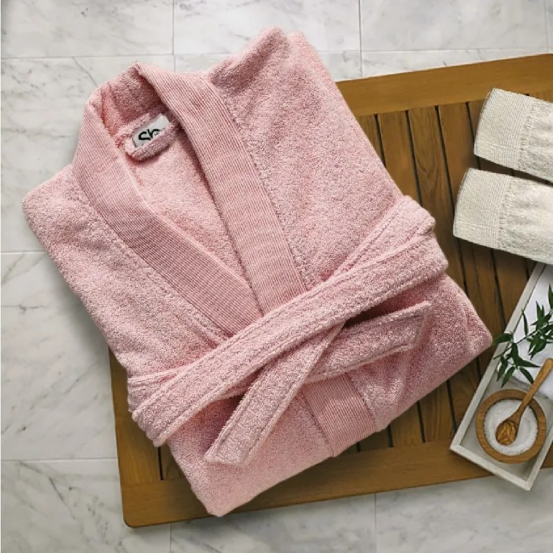 Μπουρνούζι Ενηλίκων Με Γιακά Βαμβακερό Large Elegante Pink Sb home