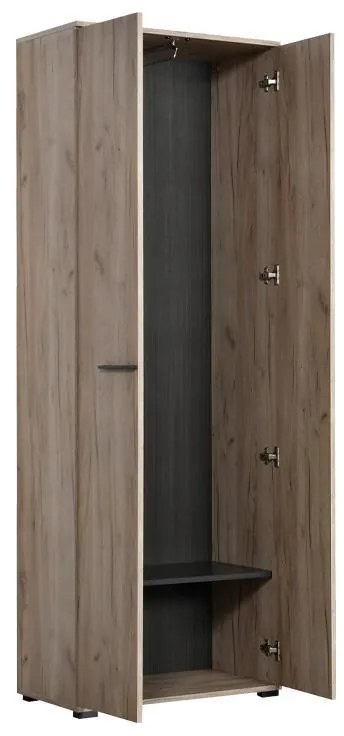 Έπιπλο Χολ Lorca σε Γκρί Δρύς - Μαύρο 67x40x195 εκ. 67x40x195 εκ.