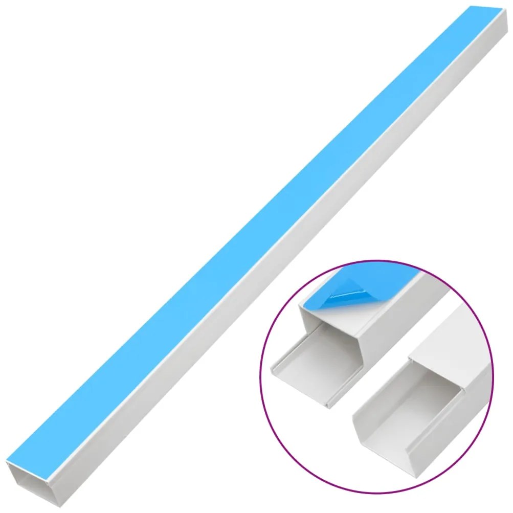vidaXL Κανάλι Καλωδίων Αυτοκόλλητο 50 x 25 χιλ. 10 μ. από PVC