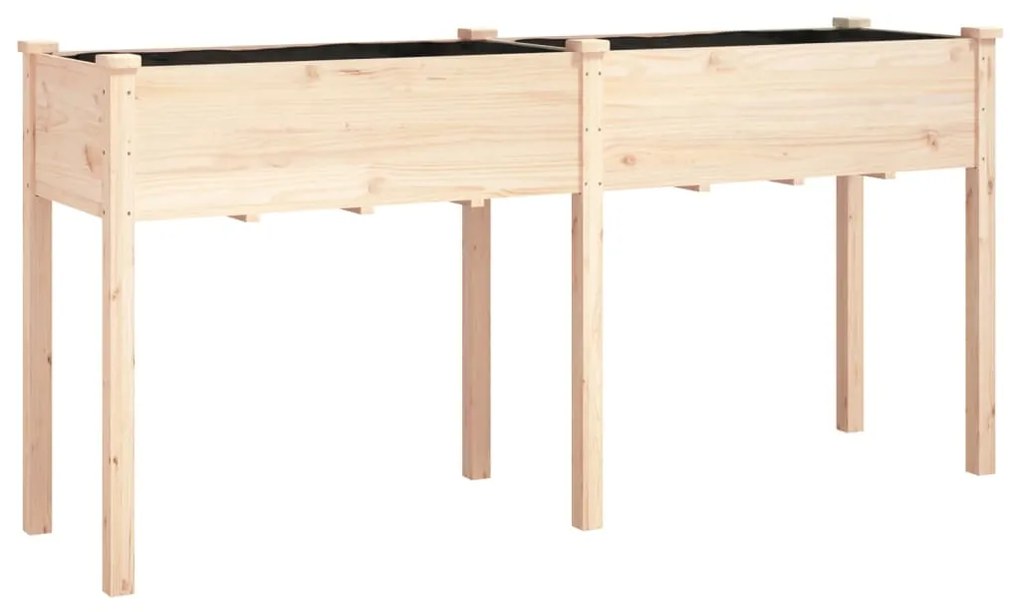 vidaXL Γλάστρα με Επένδυση 161 x 45 x 76 εκ. από Μασίφ Ξύλο Ελάτης