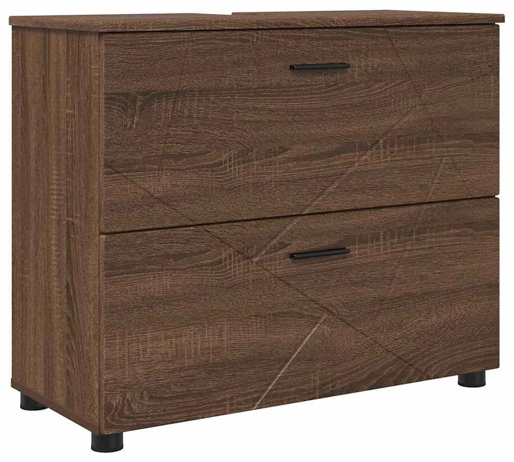 vidaXL Σετ Επίπλων Μπάνιου με ράφι 4 pcs Καφέ δρυς 30 x 35 x 192 εκ.