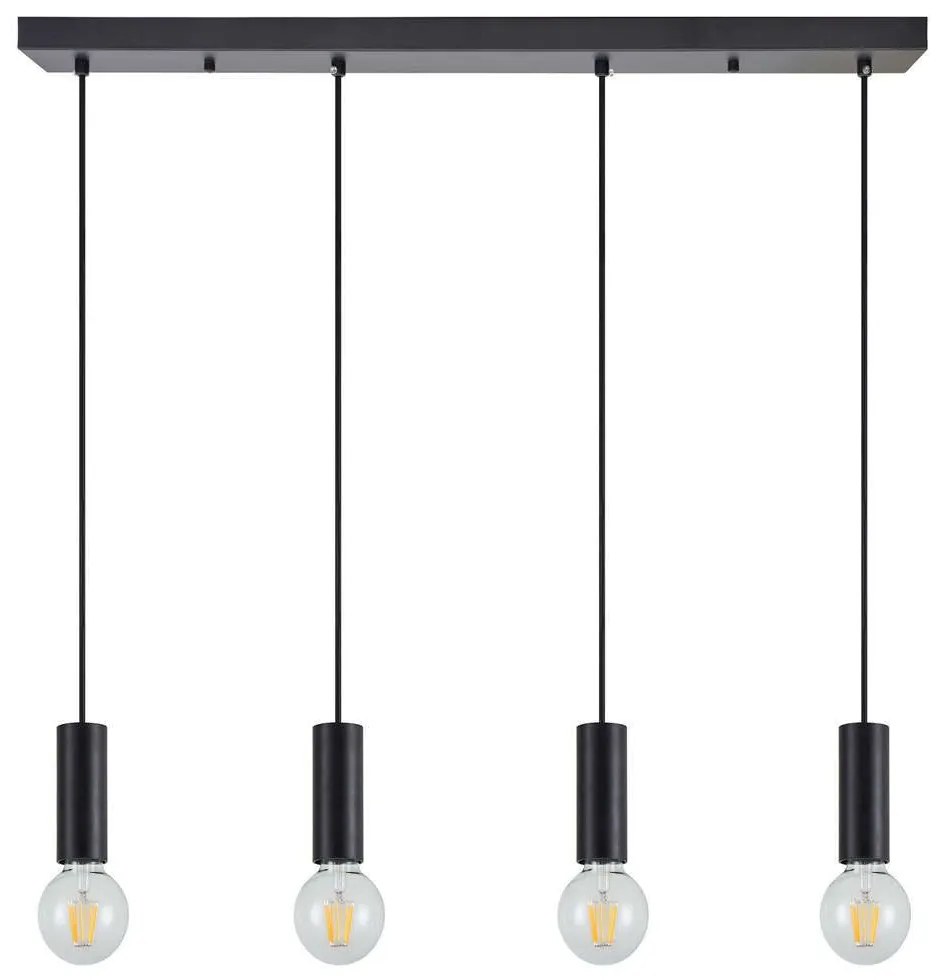 Φωτιστικό Οροφής - Ράγα Adept Tube 77-8482 85x8x300cm 4xE27 60W Black Homelighting