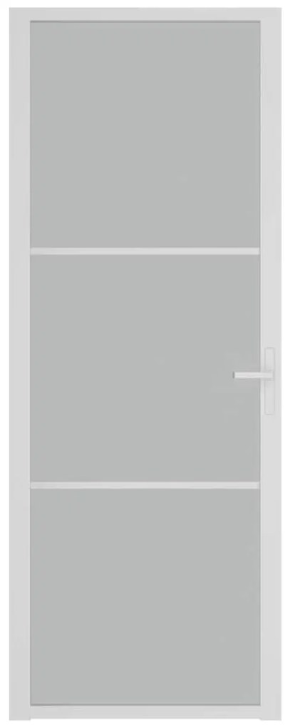 vidaXL Εσωτερική Πόρτα 76 x 201,5 εκ. Λευκό Ματ Γυαλί και Αλουμίνιο