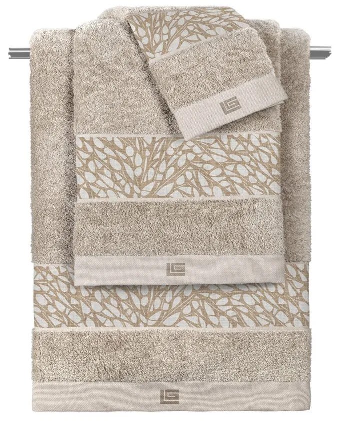 Πετσέτες Root (Σετ 3τμχ) Natural Guy Laroche Towels Set 70x140cm 100% Βαμβάκι