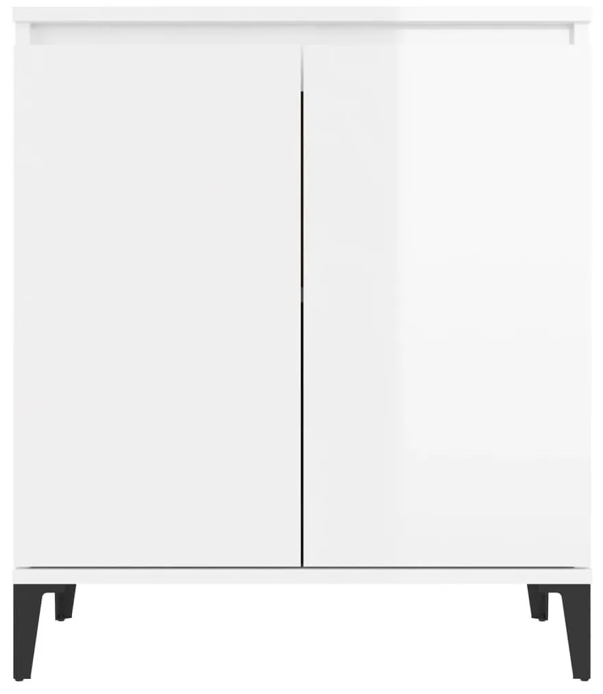 Ντουλάπι Γυαλιστερό Λευκό 60 x 35 x 70 εκ. από Μοριοσανίδα - Λευκό