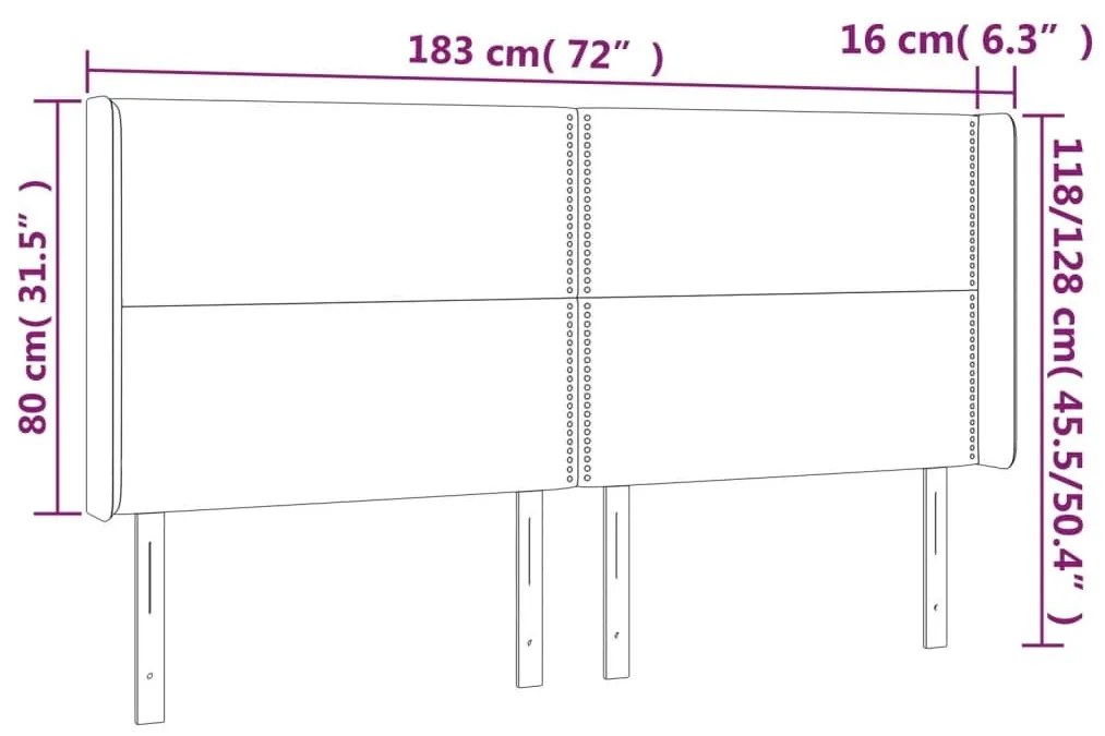 Κεφαλάρι με Πτερύγια Σκούρο Μπλε 183x16x118/128 εκ. Βελούδινο - Μπλε